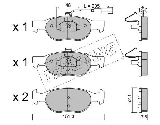 set placute frana,frana disc