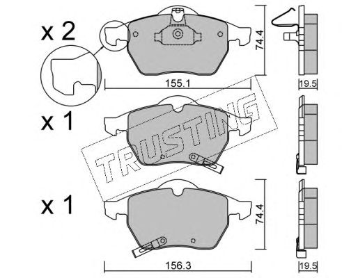 set placute frana,frana disc