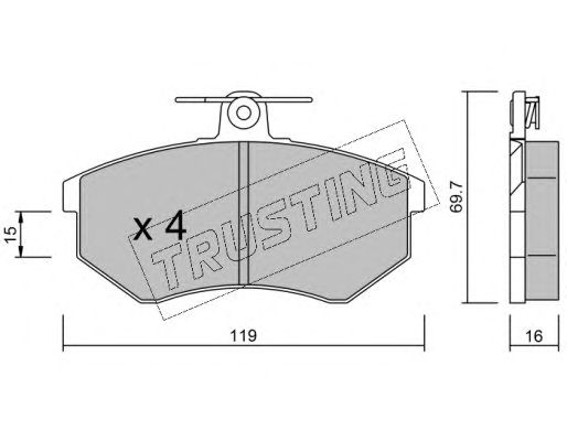 set placute frana,frana disc