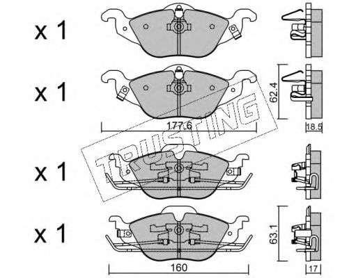 set placute frana,frana disc