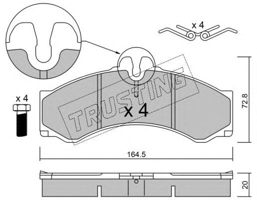 set placute frana,frana disc