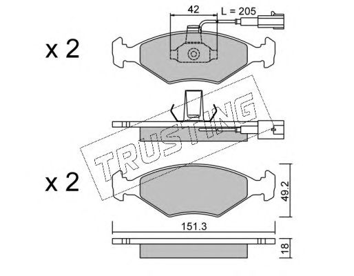 set placute frana,frana disc