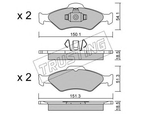 set placute frana,frana disc