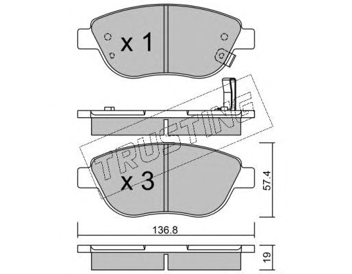 set placute frana,frana disc