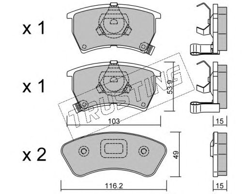 set placute frana,frana disc