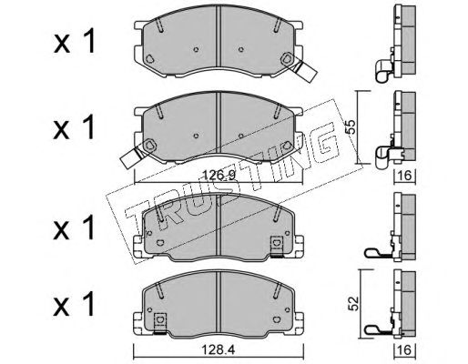 set placute frana,frana disc