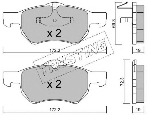 set placute frana,frana disc