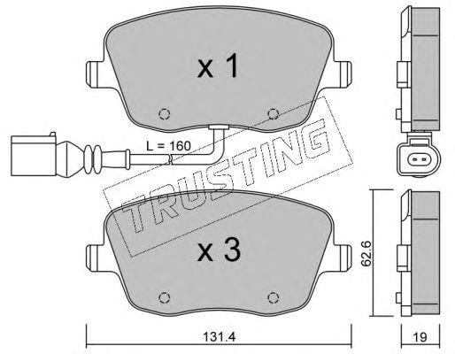 set placute frana,frana disc