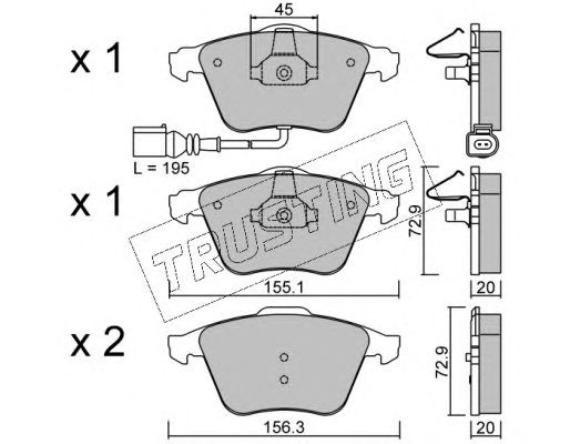 set placute frana,frana disc