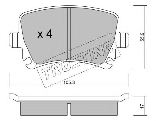 set placute frana,frana disc