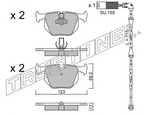 set placute frana,frana disc