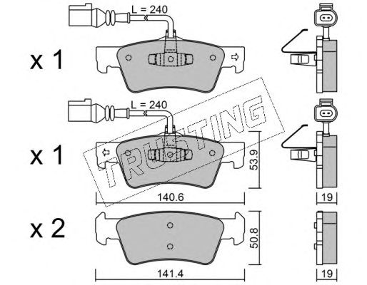 set placute frana,frana disc