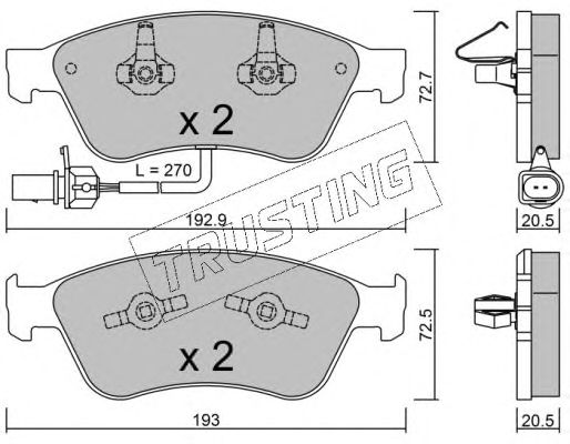 set placute frana,frana disc