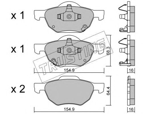 set placute frana,frana disc