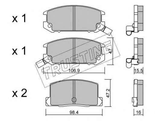 set placute frana,frana disc