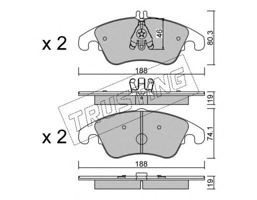 set placute frana,frana disc