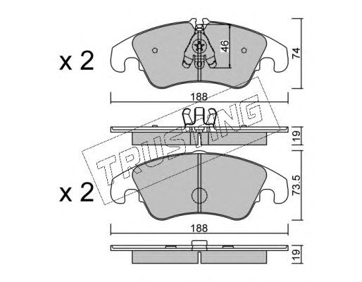 set placute frana,frana disc