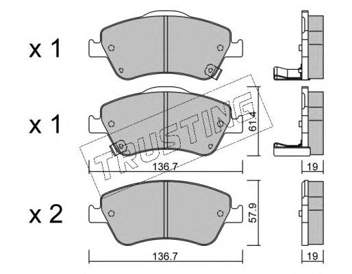 set placute frana,frana disc