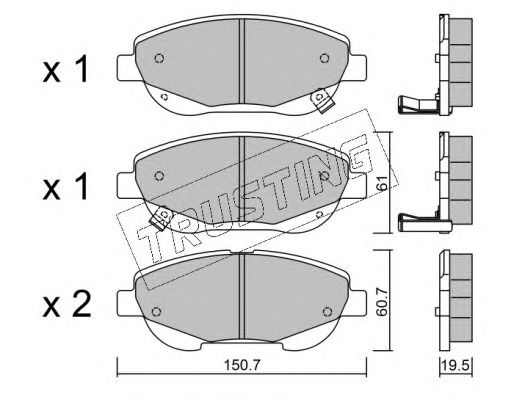 set placute frana,frana disc