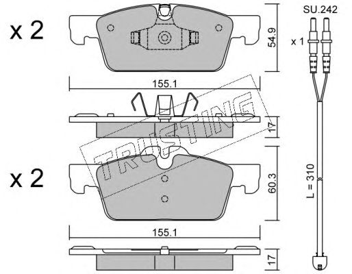 set placute frana,frana disc