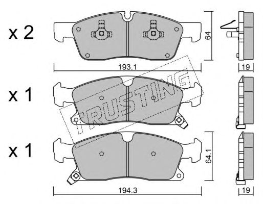 set placute frana,frana disc