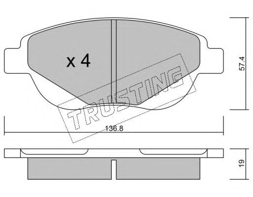 set placute frana,frana disc