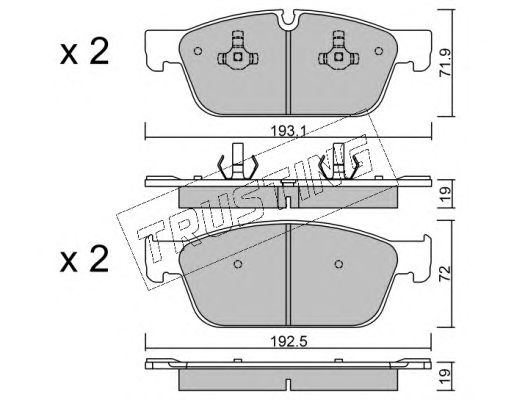 set placute frana,frana disc