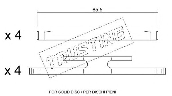 Set accesorii, placute frana