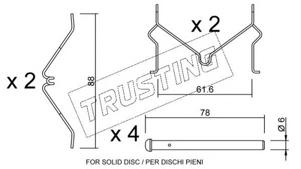 Set accesorii, placute frana