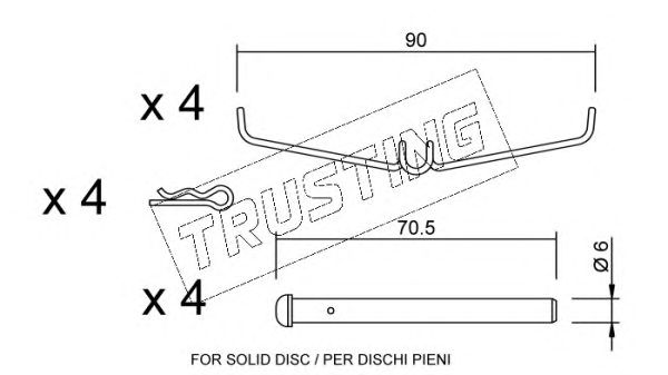 Set accesorii, placute frana