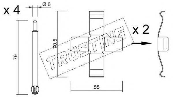 Set accesorii, placute frana