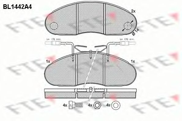 set placute frana,frana disc