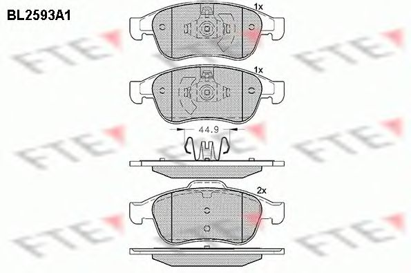 set placute frana,frana disc