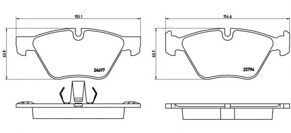 set placute frana,frana disc