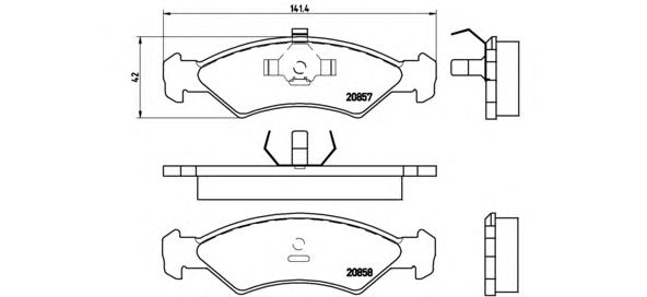 set placute frana,frana disc