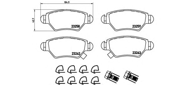 set placute frana,frana disc