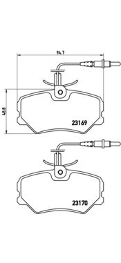 set placute frana,frana disc