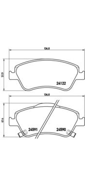 set placute frana,frana disc