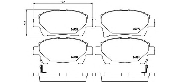 set placute frana,frana disc