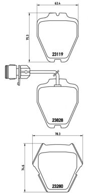 set placute frana,frana disc