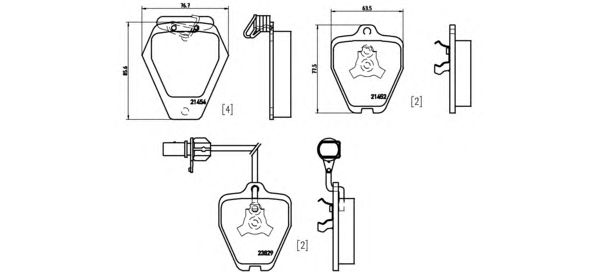 set placute frana,frana disc