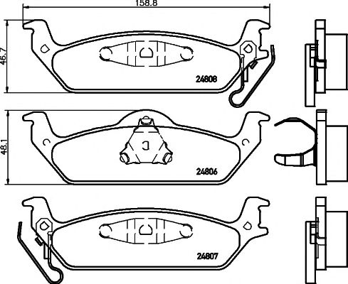 set placute frana,frana disc