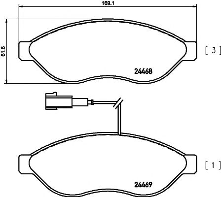 set placute frana,frana disc