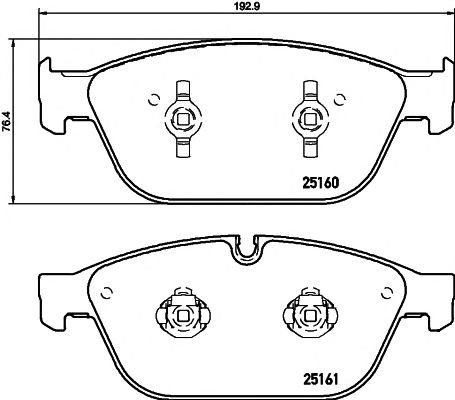 set placute frana,frana disc