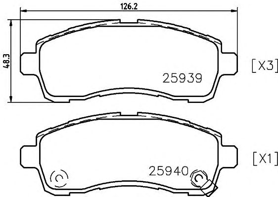 set placute frana,frana disc