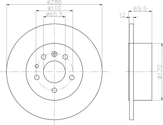 Set frana, frana disc