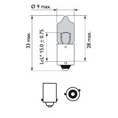 Bec, semnalizator H6W 12V/6W BAX9S +60% WHITEVISION BLISTER