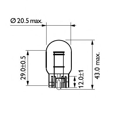 Bec, lampa frana W21/5W 12V/21/5W (sticla) W3X16Q