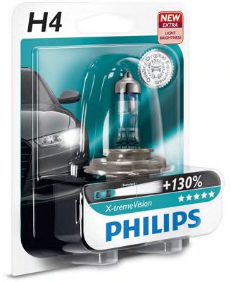 Bec far faza lunga PHILIPS H4 12V/60/55W P43T +130 X-TREMEVISION 3700K