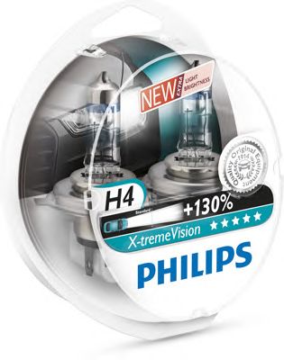 Bec far faza lunga PHILIPS H4 12V/60/55W P43T +130 X-TREMEVISION 3700K